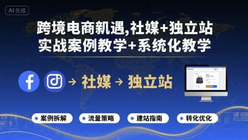 跨境电商新机遇，社媒+独立站，实战案例教学+系统化教学 - 奉壹网创-奉壹网创