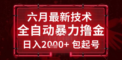 六月最新技术全自动暴力撸金，稳定日入2k+包起号，长期稳定【揭秘】 - 奉壹网创-奉壹网创