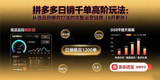 拼多多日销千单高阶玩法：从选品到爆款打造的完整运营链路(8月更新 - 奉壹网创-奉壹网创
