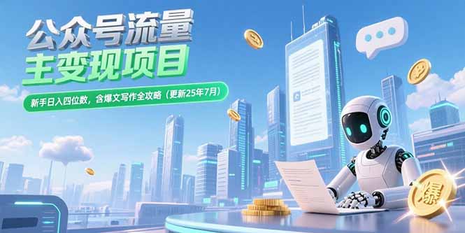 公众号流量主变现项目，新手日入四位数，含爆文写作全攻略(更新25年7月 - 奉壹网创-奉壹网创