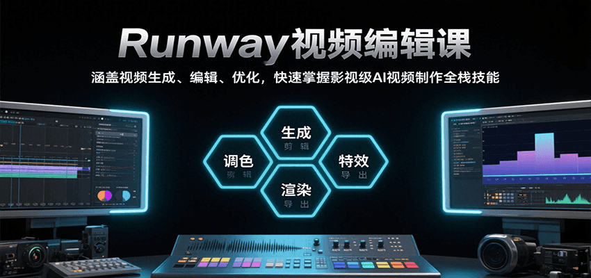 Runway视频编辑课，涵盖视频生成、编辑、优化，快速掌握影视级AI视频制作全栈技能 - 奉壹网创-奉壹网创