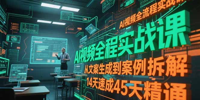 AI视频全流程实战课，从文案生成到案例拆解，14天速成45天精通 - 奉壹网创-奉壹网创