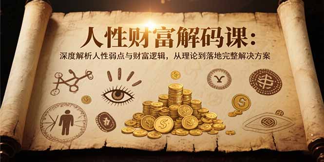 人性财富解码课6.0：深度解析人性弱点与财富逻辑，理论到落地完整解决方案 - 奉壹网创-奉壹网创