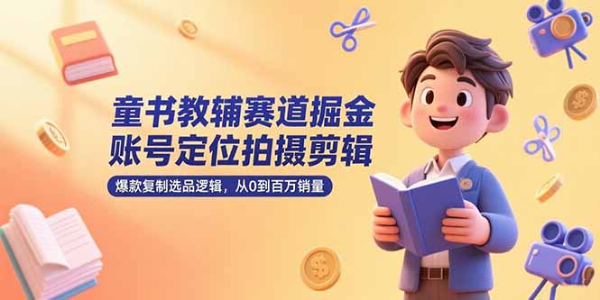 童书教辅赛道掘金，账号定位拍摄剪辑，爆款复制选品逻辑，从0到百万销量 - 奉壹网创-奉壹网创