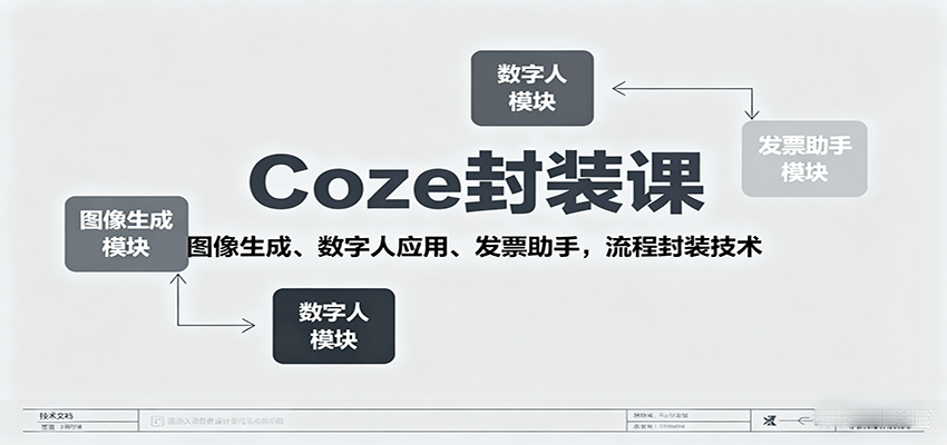 Coze封装课，图像生成、数字人应用、发票助手，流程封装技术 - 奉壹网创-奉壹网创