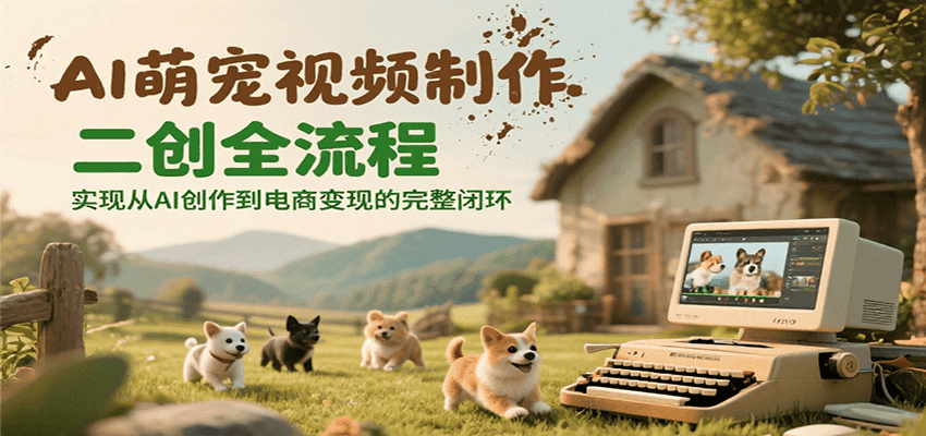 AI萌宠视频制作二创全流程，实现从AI创作到电商变现的完整闭环 - 奉壹网创-奉壹网创