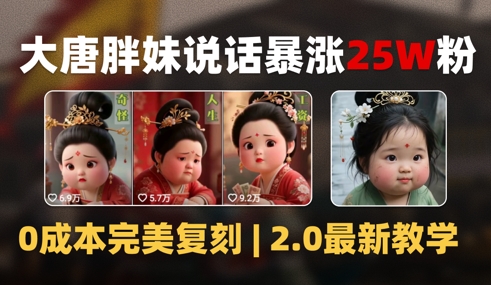 AI大唐胖贵妃说话2.0，40条视频暴涨40w粉，附独家变现攻略 - 奉壹网创-奉壹网创