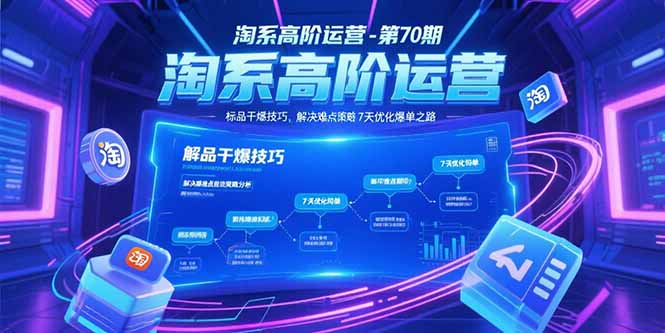 淘系高阶运营-第70期，标品干爆技巧，解决难点策略，大佬操盘方法 - 奉壹网创-奉壹网创