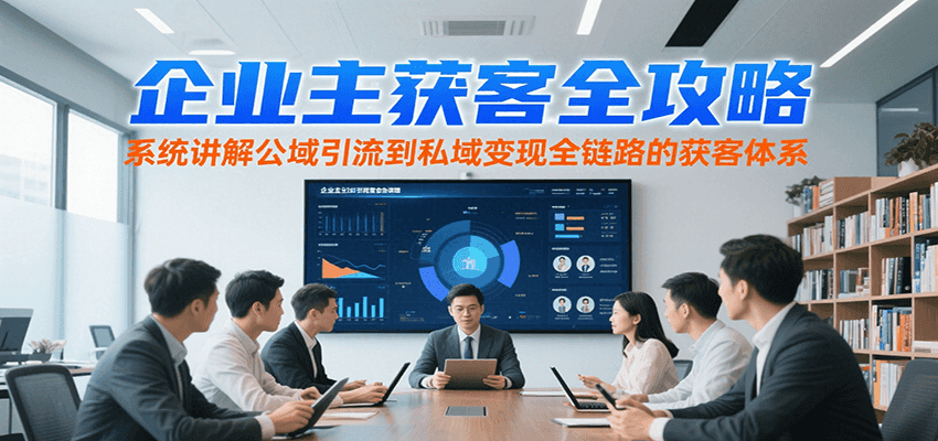 企业主获客全攻略，系统讲解公域引流到私域变现全链路的获客体系 - 奉壹网创-奉壹网创