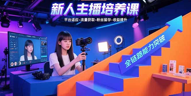 新人主播培养课：平台适应-流量获取-粉丝留存-收益提升 全链路能力突破 - 奉壹网创-奉壹网创