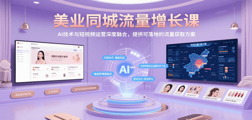 美业同城流量增长课，AI技术与短视频运营深度融合，提供可落地的流量获取方案 - 奉壹网创-奉壹网创
