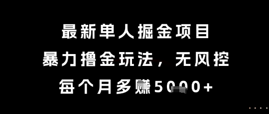 最新单人掘金项目，暴力撸金玩法，无风控，每个月多挣5k+【揭秘】 - 奉壹网创-奉壹网创