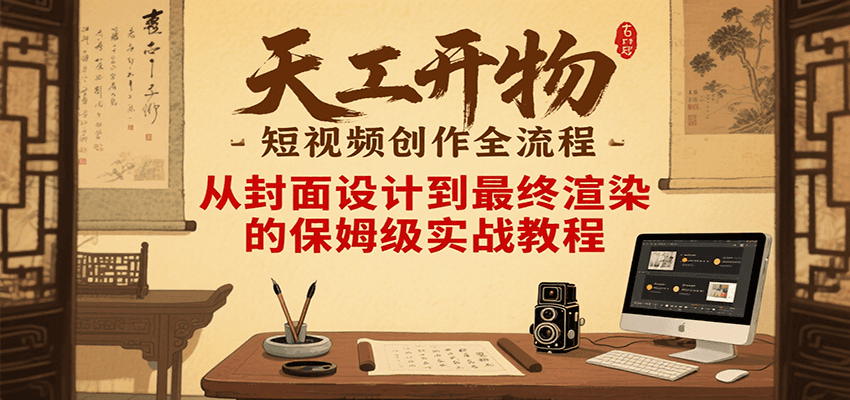 天工开物短视频创作全流程，从封面设计到最终渲染的保姆级实战教程 - 奉壹网创-奉壹网创