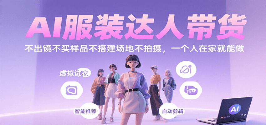 AI服装达人带货，不出镜不买样品不搭建场地不拍摄，一个人在家就能做 - 奉壹网创-奉壹网创
