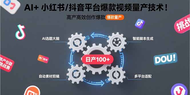 AI+小红书/抖音平台爆款视频量产技术：高产高效创作爆款视频！ - 奉壹网创-奉壹网创