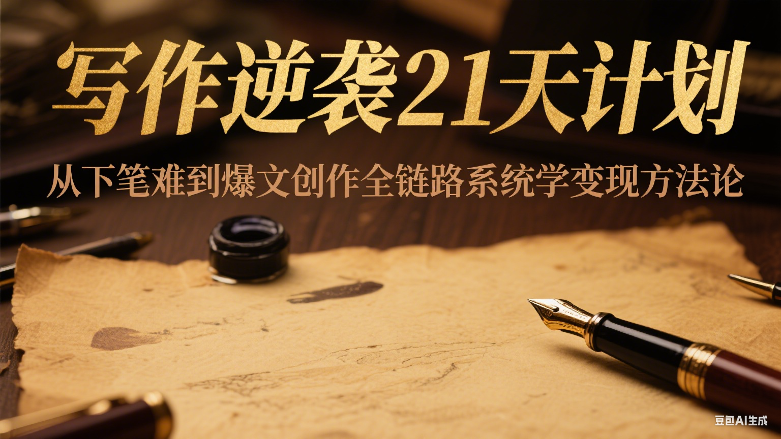 写作逆袭21天计划：从下笔难到爆文创作全链路系统学变现方法论 - 奉壹网创-奉壹网创