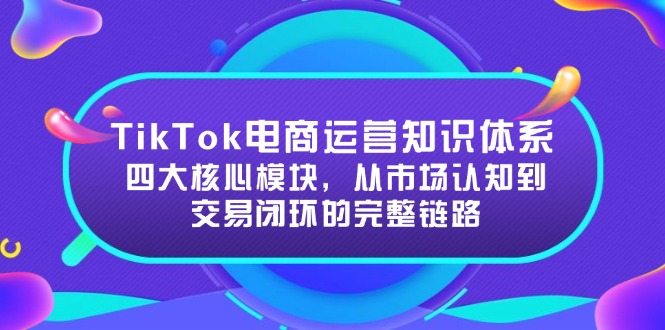 TikTok电商运营知识体系：四大核心模块，从市场认知到交易闭环的完整链路 - 奉壹网创-奉壹网创