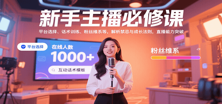 新手主播必修课：平台选择、话术训练、粉丝维系等，解析禁忌与成长法则，突破直播能力 - 奉壹网创-奉壹网创