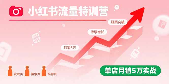 小红书流量特训营：突破流量瓶颈，实现店铺持续增长，单店月销5万实战 - 奉壹网创-奉壹网创