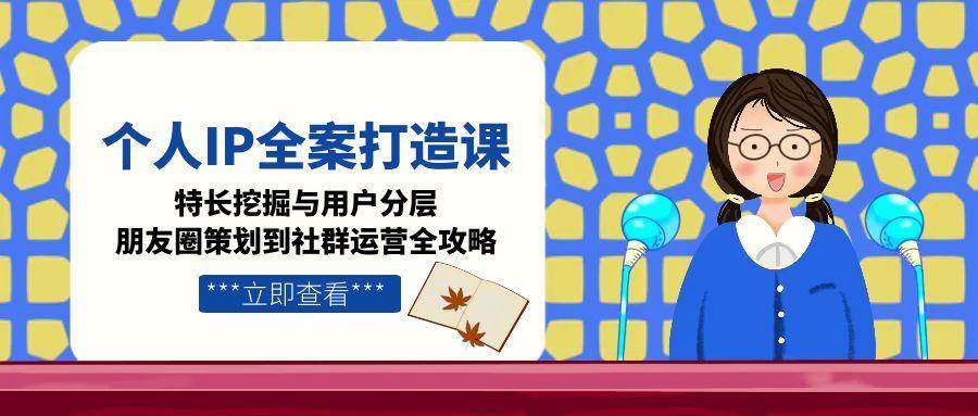 个人IP全案打造课，特长挖掘与用户分层，朋友圈策划到社群运营全攻略 - 奉壹网创-奉壹网创