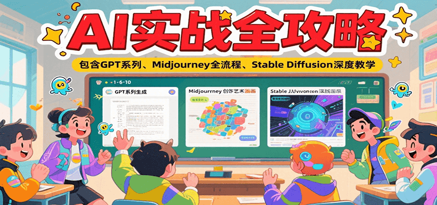 AI实战全攻略，包含GPT系列、Midjourney全流程、Stable Diffusion深度教学 - 奉壹网创-奉壹网创