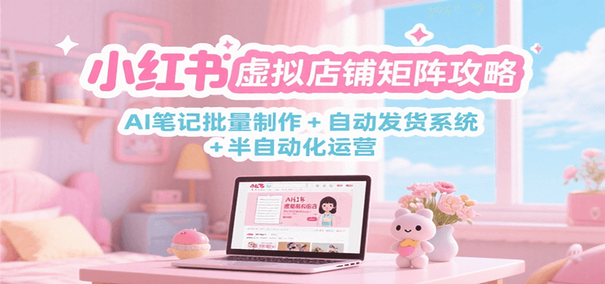 小红书虚拟店铺矩阵攻略：AI笔记批量制作 + 自动发货系统 + 半自动化运营 - 奉壹网创-奉壹网创