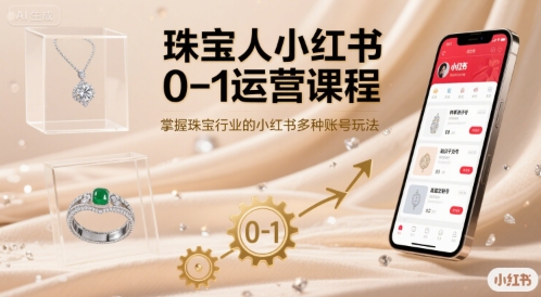珠宝人小红书0-1运营课程，掌握珠宝行业的小红书多种账号玩法 - 奉壹网创-奉壹网创