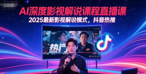AI深度影视解说课程直播课，2025最新影视解说模式，抖音热推 - 奉壹网创-奉壹网创
