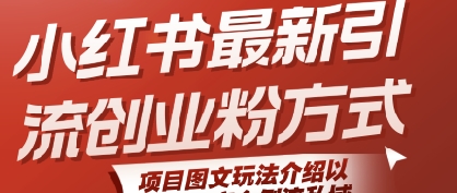 小红书最新引流创业粉方式，项目图文玩法介绍以及如何安全倒流私域 - 奉壹网创-奉壹网创