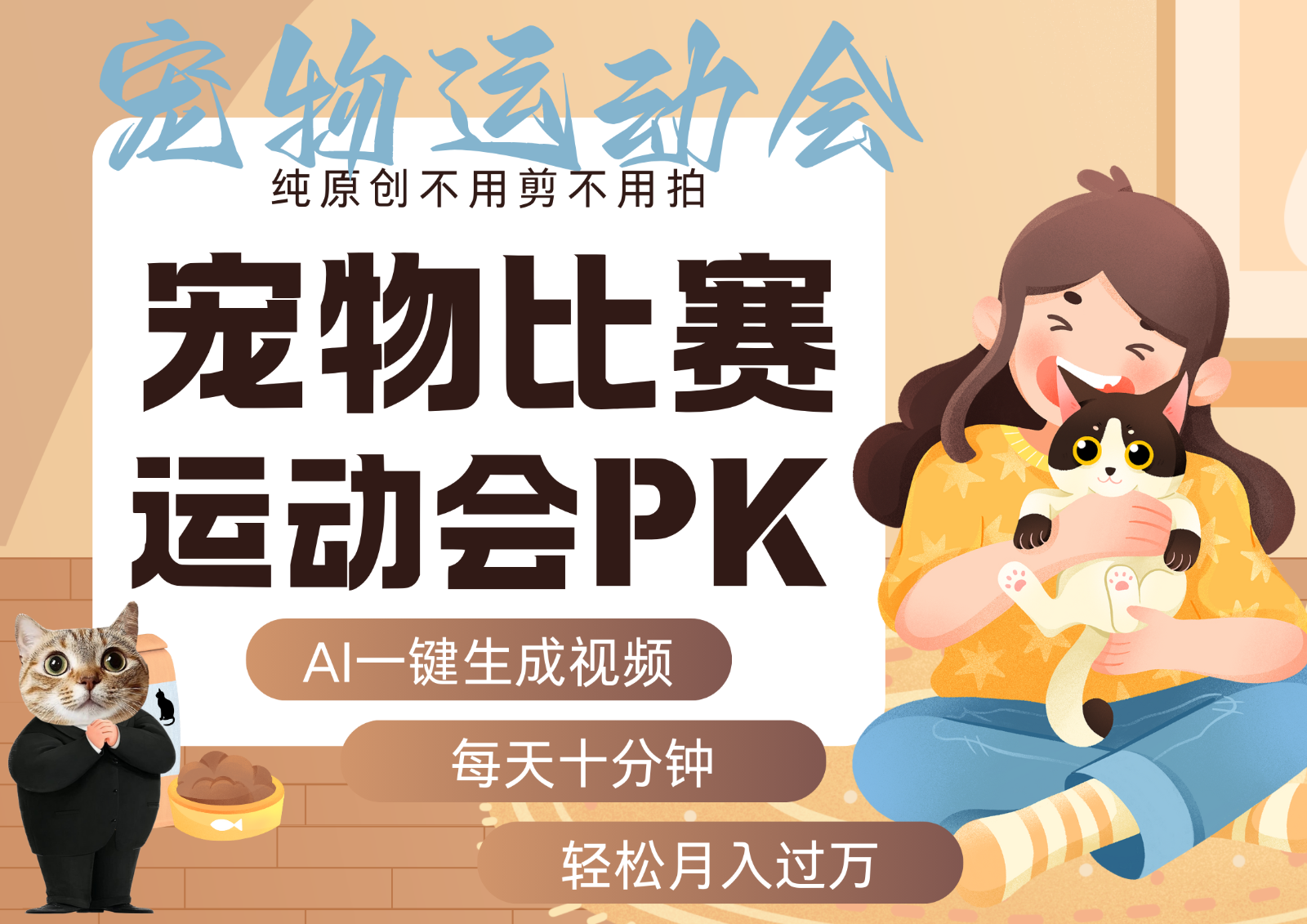 AI萌宠运动员跳水 射击 篮球 足球比赛 每天十分钟 附详细提示词文案库 代替做... - 奉壹网创-奉壹网创