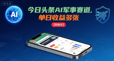 今日头条AI军事赛道，单日收益多张 ，手机可做【附指令】 - 奉壹网创-奉壹网创