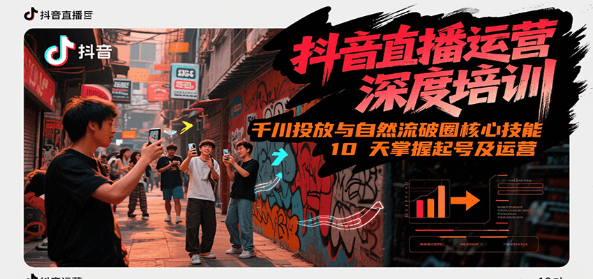 抖音直播运营深度培训，千川投放与自然流核心技能，10天掌握起号及运营(6-7月新课) - 奉壹网创-奉壹网创